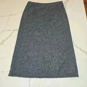 Banana Republic Wool Silk Stretch Midi Skirt Blue Gray Womens Size 6